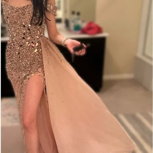 green emerald velvet dress Estelle Gown - Rose Gold (XL main image 0